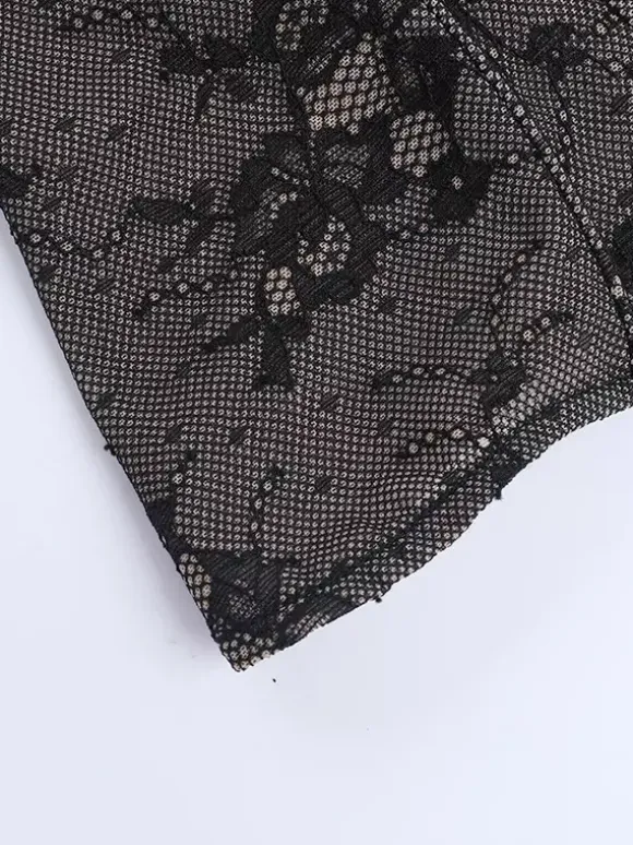 Floral Lace Corset Top For Women - Black Gothic Aesthetic Bustier - Summer Night Out Clubwear 2026