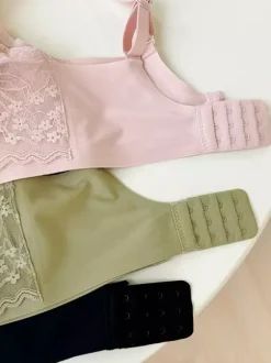 Floral Lace Triangle Bra Wireless Bralette In 3 Colors