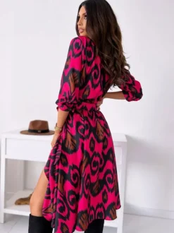 Floral Print Casual Long Sleeves Midi Dress