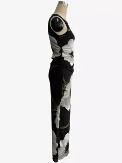 Floral Print Women Maxi Dress - Elegant Ruched Bodycon - 90s Vintage Aesthetic Summer Daily Wear 2026