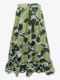 Floral Printed Off- Shoulder Ruffle One-piece Swimsuit And Long Skirt Set 2026