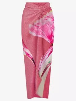Floral Print 2 Piece Swimsuit Set For Women - 3D Flower Monokini With Maxi Sarong Skirt Cover Up - Summer Beach Resort 2026