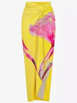 Floral Print 2 Piece Swimsuit Set For Women - 3D Flower Monokini With Maxi Sarong Skirt Cover Up - Summer Beach Resort 2026
