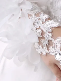 Flower Girl Accessories Wedding Accessories Flower Girl Gloves White Cut Out Cut-Outs Gloves For Kids