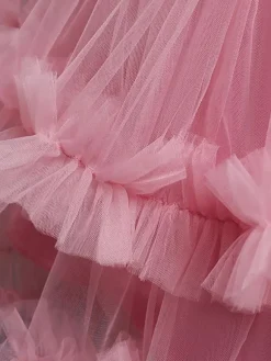 Flower Girl Dresses A-Line Jewel Neck Sleeveless Red Bows Sequined Tulle Cotton Kids Social Party Dresses Princess Dress