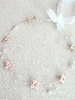 Flower Girl Headpieces Silver Ribbons Headwear Metal Hair Accessories For Kids