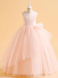 Flower Girl Dresses Green Christmas Tulle Sleeveless Designed Neckline Flower Girl Dresses