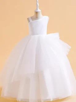 Flower Girl Dresses Green Christmas Tulle Sleeveless Designed Neckline Flower Girl Dresses
