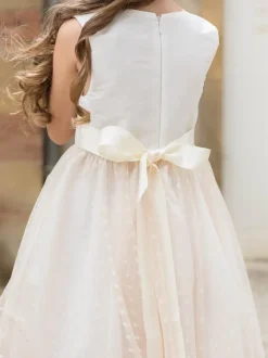Flower Girl Dresses Champagne Polyester Sleeveless Jewel Neck Flower Girl Dresses