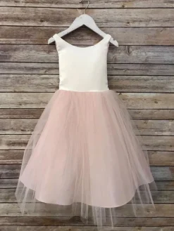 Flower Girl Dresses Champagne Jewel Neck Sleeveless Formal Kids Pageant Dresses