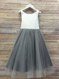 Flower Girl Dresses Champagne Jewel Neck Sleeveless Formal Kids Pageant Dresses