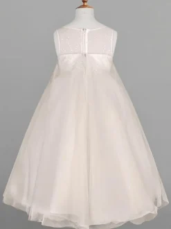 Flower Girl Dresses Champagne Tulle Jewel Neck Sleeveless Sequins Kids Social Party Dresses