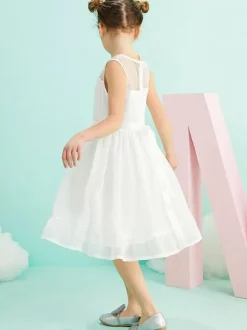 Flower Girl Dresses Jewel Neck Sleeveless Formal Kids Pageant Dresses