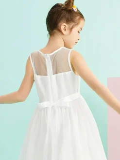 Flower Girl Dresses Jewel Neck Sleeveless Formal Kids Pageant Dresses