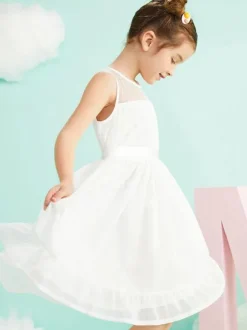Flower Girl Dresses Jewel Neck Sleeveless Formal Kids Pageant Dresses