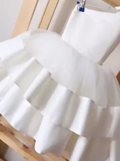 Flower Girl Dresses One-Shoulder Sleeveless Bows Formal Kids Pageant Dresses