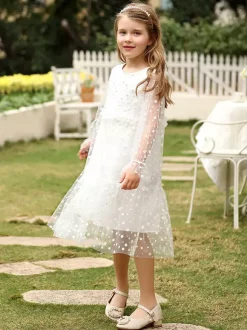 Flower Girl Dresses Wedding Beautiful Kids Party Dress Wedding Flower Girl Dress Flower Girl Dresses Long Sleeves Lace