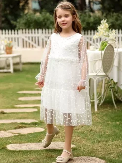 Flower Girl Dresses Wedding Beautiful Kids Party Dress Wedding Flower Girl Dress Flower Girl Dresses Long Sleeves Lace