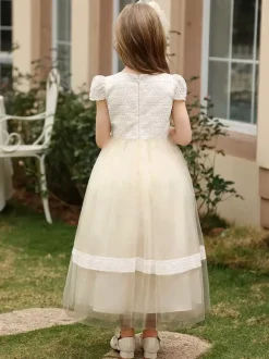 Flower Girl Dresses Wedding Wedding Flower Girl Dress Flower Girl Dresses Dinner Dresses Short Sleeves Flowers Sash