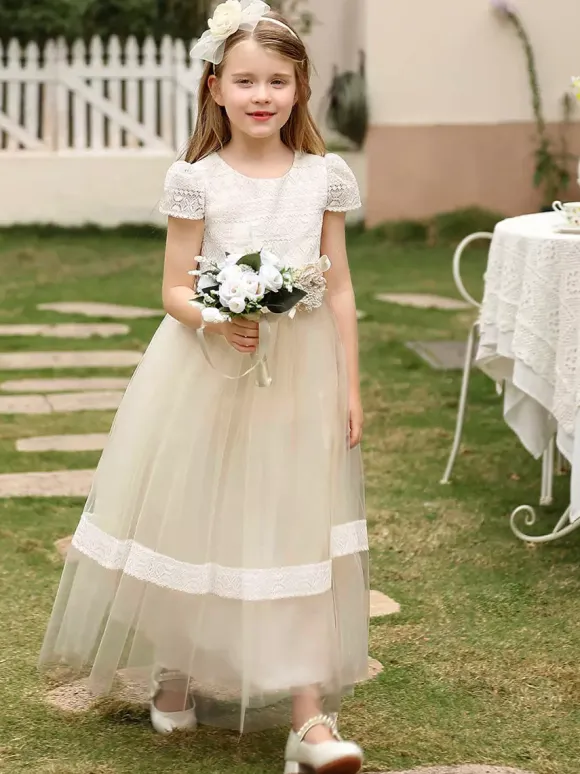 Flower Girl Dresses Wedding Wedding Flower Girl Dress Flower Girl Dresses Dinner Dresses Short Sleeves Flowers Sash