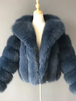Fluffy Faux Fur Short Coat With Lapel Eco-friendly Winter Jacket For Women 2026