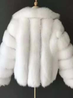 Fluffy Faux Fur Short Coat With Lapel Eco-friendly Winter Jacket For Women 2026
