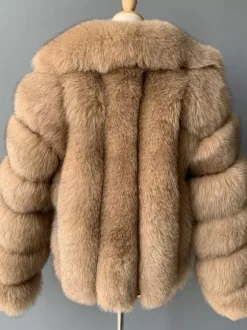 Fluffy Faux Fur Short Coat With Lapel Eco-friendly Winter Jacket For Women 2026