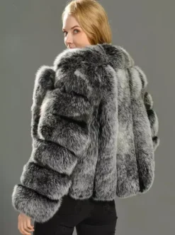 Fluffy Faux Fur Short Coat With Lapel Eco-friendly Winter Jacket For Women 2026