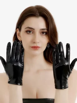 For Women Daily Casual White Leather Gloves