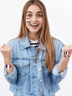 France Flag Tattoo Cute Waterproof Face Sticker
