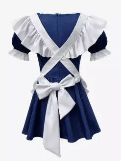 French Maid Costumes Headwear Dress Apron 3-Pieces Sets