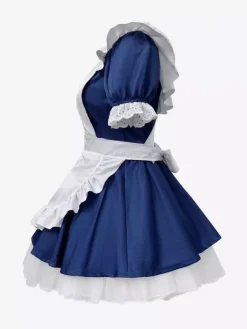 French Maid Costumes Headwear Dress Apron 3-Pieces Sets