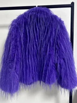 Fringed Faux Fur Coats Notched Lapel Eco-friendly Winter Jacket For Women 2026