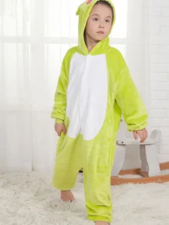 Frog Onesie Kigurumi Neon Green Winter Sleepwear Mascot Animal Halloween Costume onesie pajamas