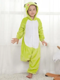 Frog Onesie Kigurumi Neon Green Winter Sleepwear Mascot Animal Halloween Costume onesie pajamas