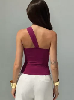 Fuchsia Cami Top Flowers Casual Women Camis