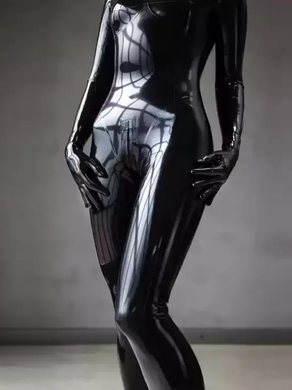 Full Body Latex Catsuit All-in-One Tight Fetish Wear
