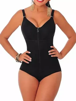 Full Body Shaper Front Zipper Enhancing Slim Women Shapewear Bodysuit