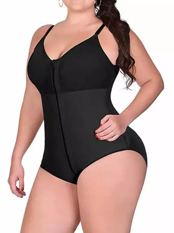 Full Body Shaper Front Zipper Enhancing Slim Women Shapewear Bodysuit