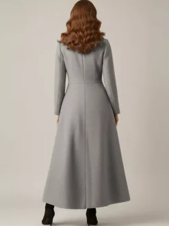 Full Length Woolen Coat With Shawl Collar For Women 2026
