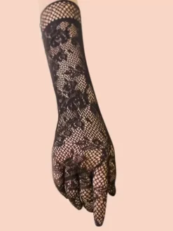Full Finger For Women Party Black Lace Gloves for Opera Party Wedding