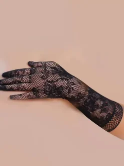 Full Finger For Women Party Black Lace Gloves for Opera Party Wedding