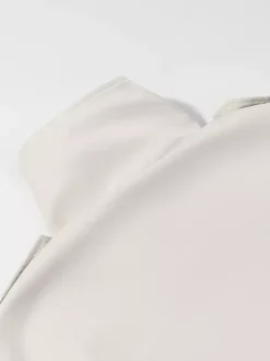Funnel Neck Trench Coat For Women - Cream Double Breasted Drop Shoulder Belted Overcoat - Spring Office-to-dinner Outerwear 2026