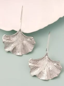 Ginkgo Leaf Alloy Earrings For Women 2026