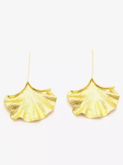 Ginkgo Leaf Alloy Earrings For Women 2026