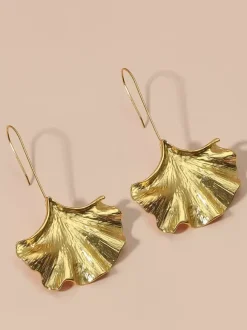 Ginkgo Leaf Alloy Earrings For Women 2026