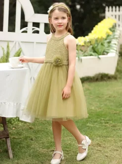Girl Party Dress Flower Girl Dresses Wedding Kids Social Party Dress Wedding Flower Girl Dress Flower Girl Dresses Sleeveless Flowers