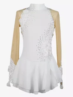 Girls Applique Ice Skating Dance Costumes Simple Generous Women's Figure Skating Competition Dress Gymnastics Leotards