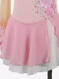 Girls Applique Ice Skating Dance Costumes Simple Generous Women's Figure Skating Competition Dress Gymnastics Leotards