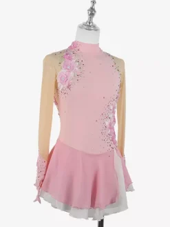 Girls Applique Ice Skating Dance Costumes Simple Generous Women's Figure Skating Competition Dress Gymnastics Leotards